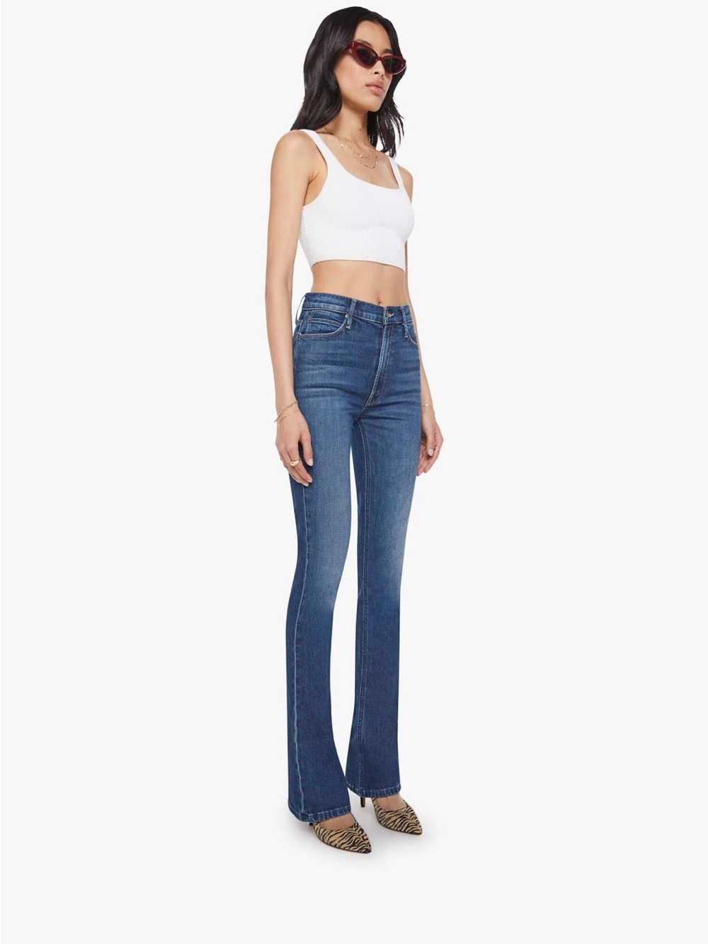 MOTHER The High Waisted Runaway Flare Jeans – Shine On Wash – Size 27